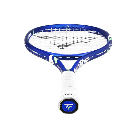 מחבט טניס Tecnifibre TFIGHT 300 ID | טכניפייבר בעיצוב ייחודי עם ראש כחול ולבן, מתאים לשחקנים מקצועיים.