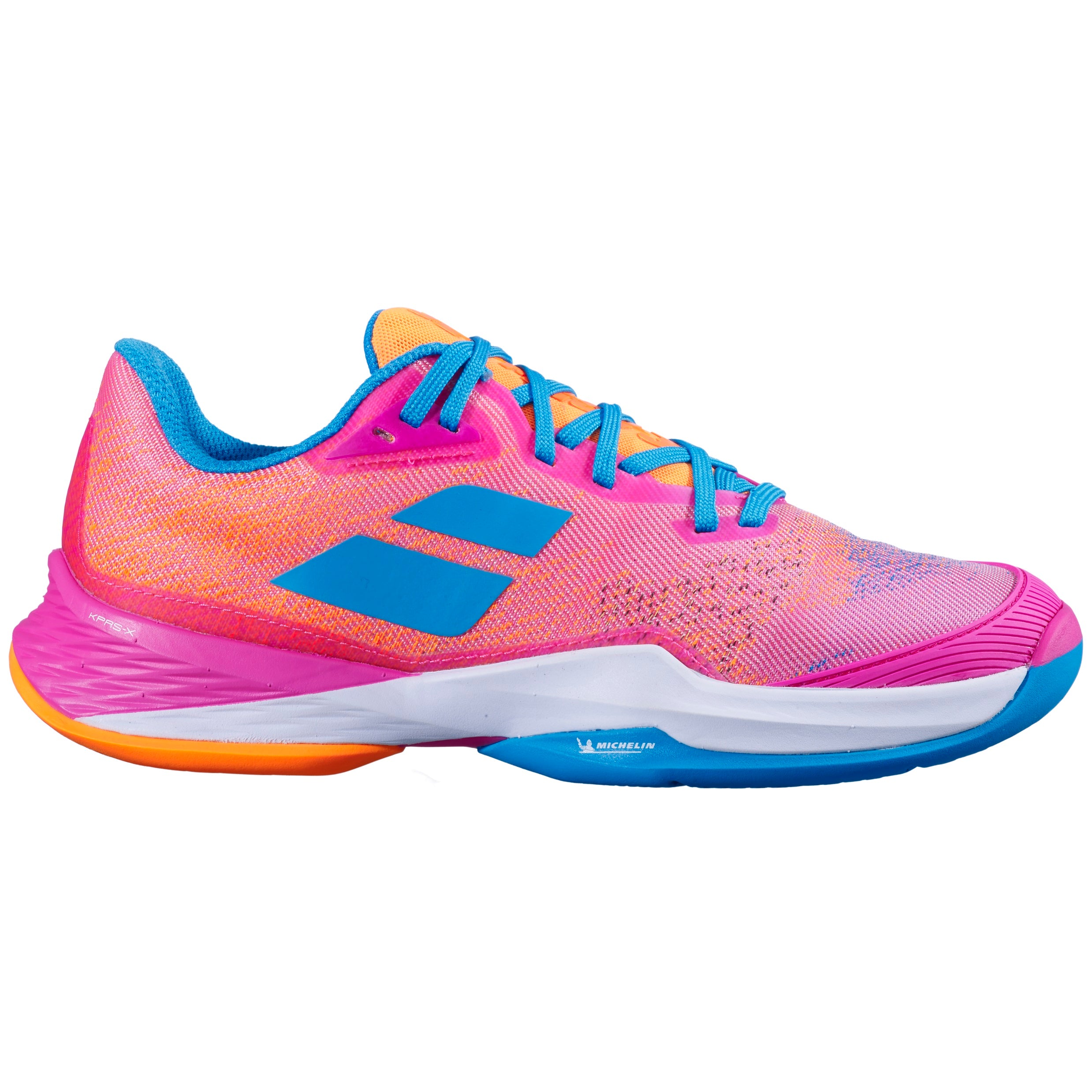 נעלי טניס נשים Babolat Jet Mach 3 AC Women Blue | בבולט - נעלי טניס צבעוניות בעיצוב מודרני.