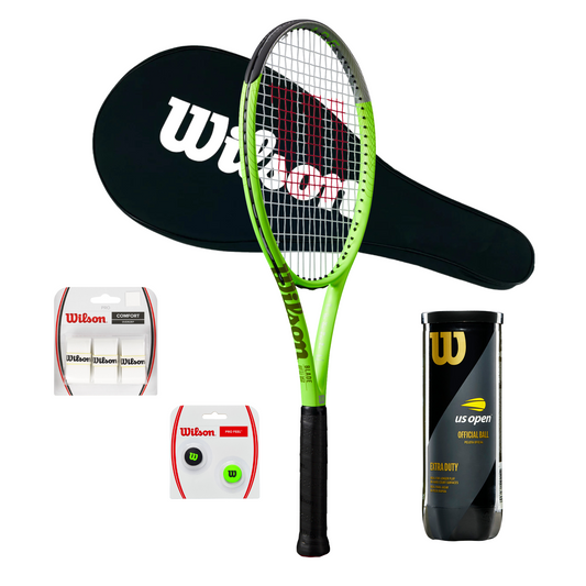 באנדל מתחילים  Blade Feel RXT 105 + כיסוי - מחבט טניס עם כיסוי וכדורים מהמותג ווילסון.