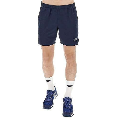 מכנסי טניס גברים לוטו TECH IV - D4 SHORT7 LOTTO בצבע כחול לאימון ופעילות ספורטיבית.