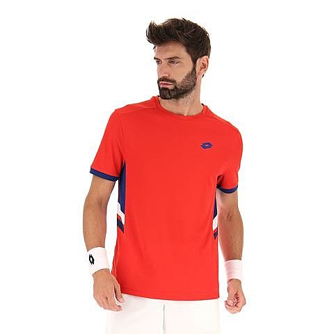 חולצת גברים לוטו SQUADRA III TEE LOTTO בצבע אדום, עיצוב ספורטיבי ונוח למשחקים.