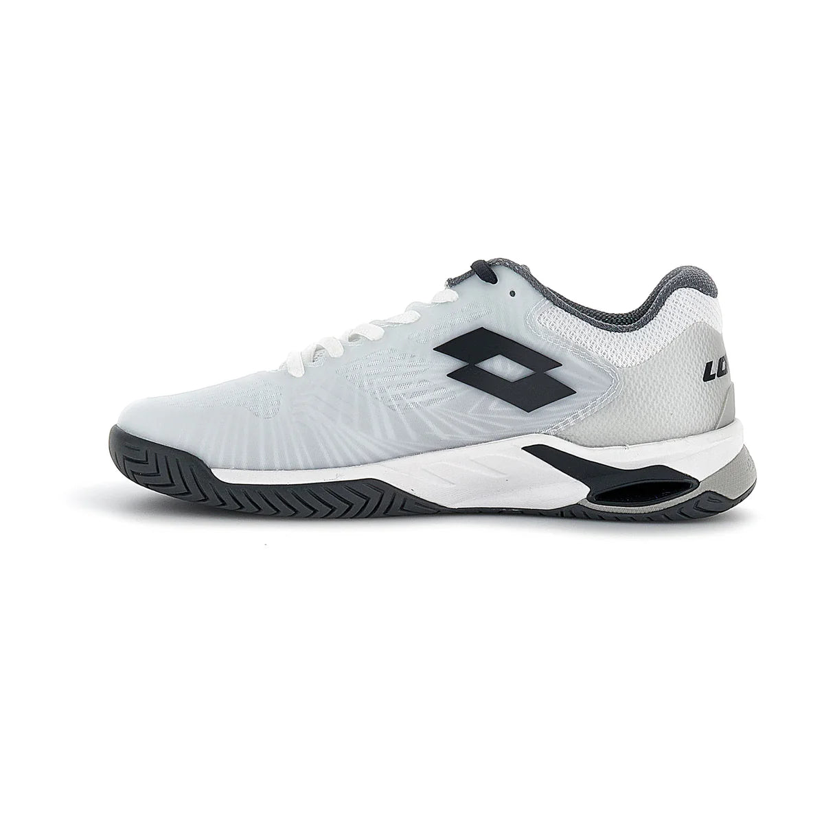נעלי טניס גברים Lotto Mirage 100 II | לוטו בצבעים לבן ושחור, עיצוב קל ומשופר לשחקני טניס.