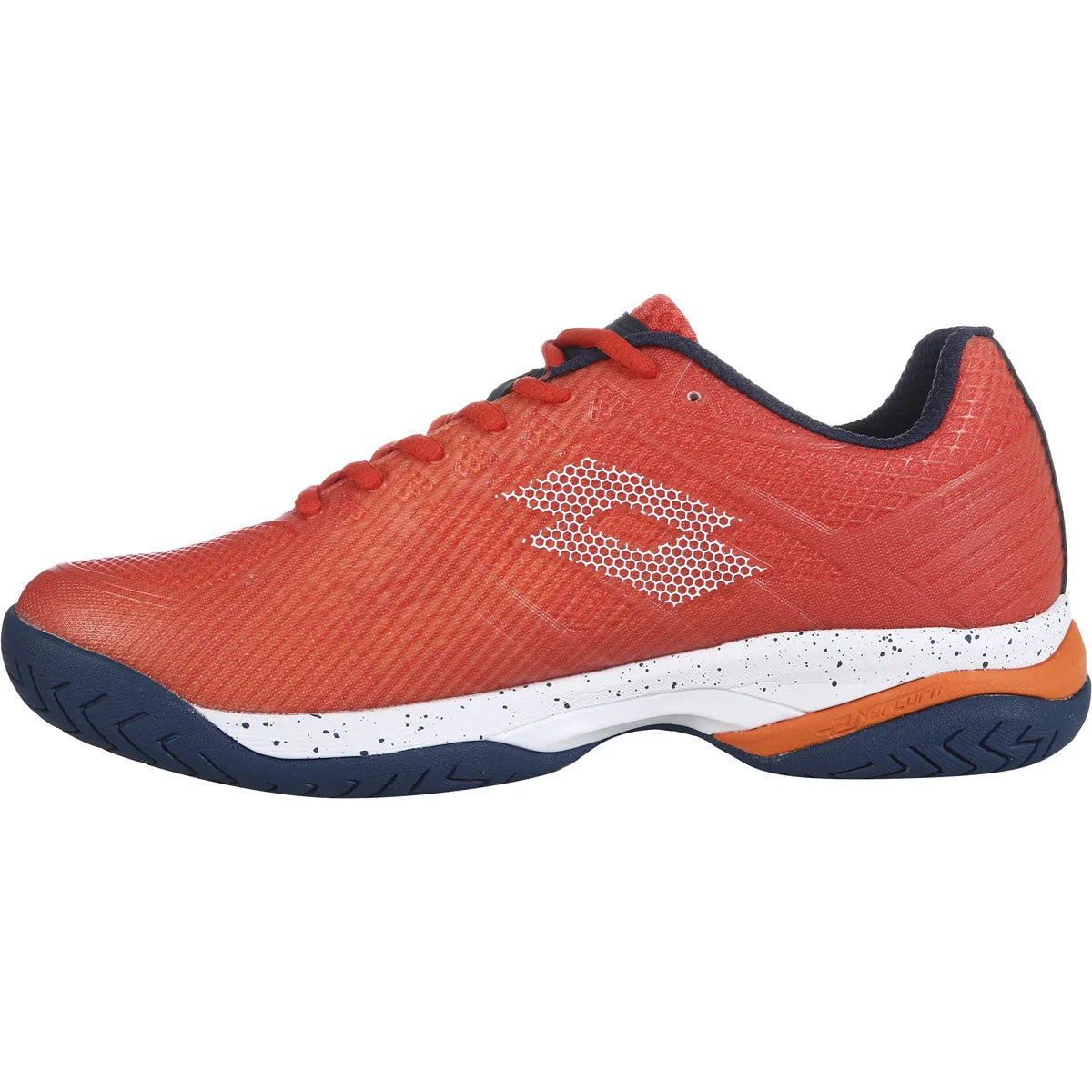 נעלי גברים Lotto Mirage 300 | לוטו - נעל טניס צבעונית בעיצוב גרדיאנט מרהיב אדום וכתום.