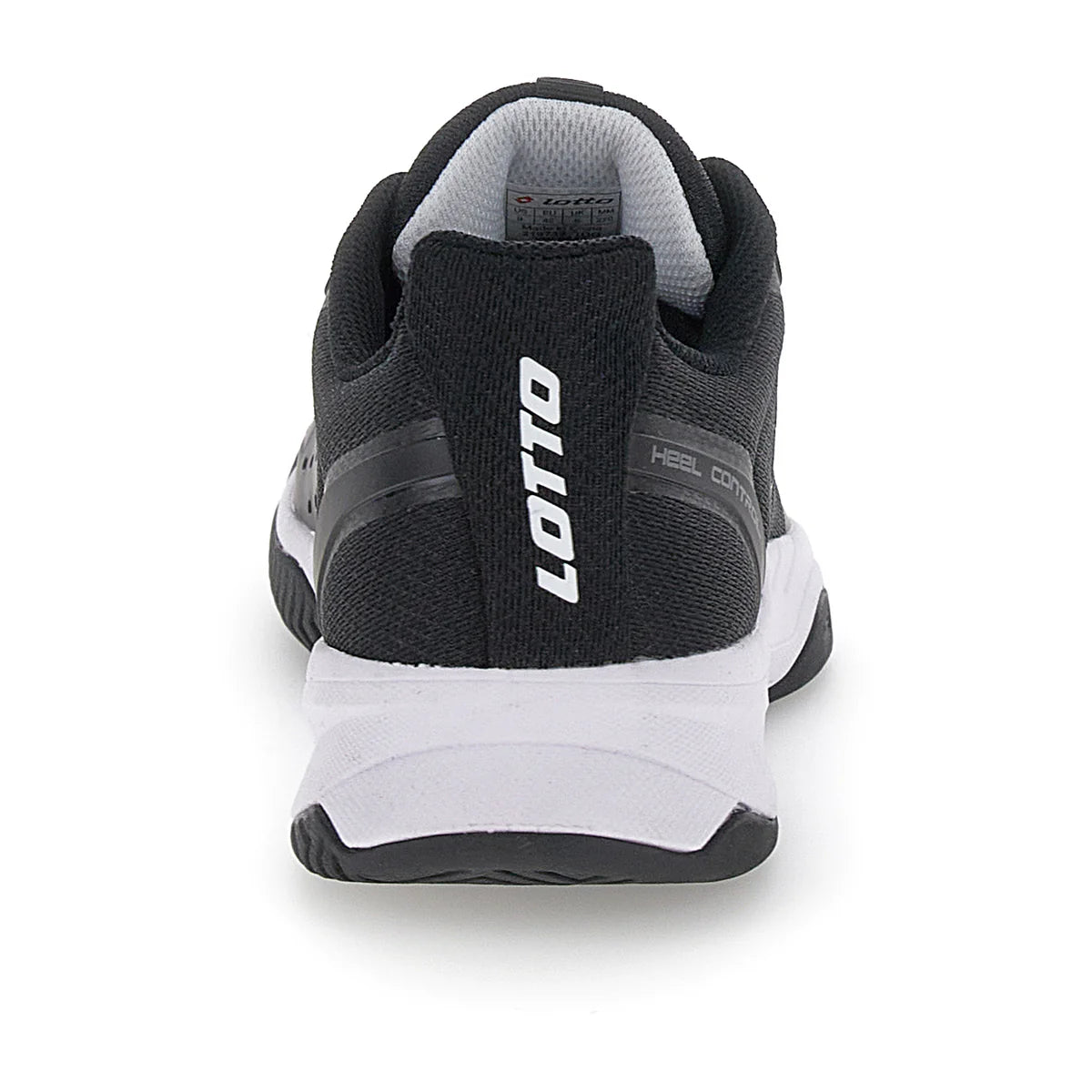 נעלי גברים Lotto Mirage 600 III | לוטו - נעל טניס לגברים בצבע שחור מאחור, עם לוגו לוטו.