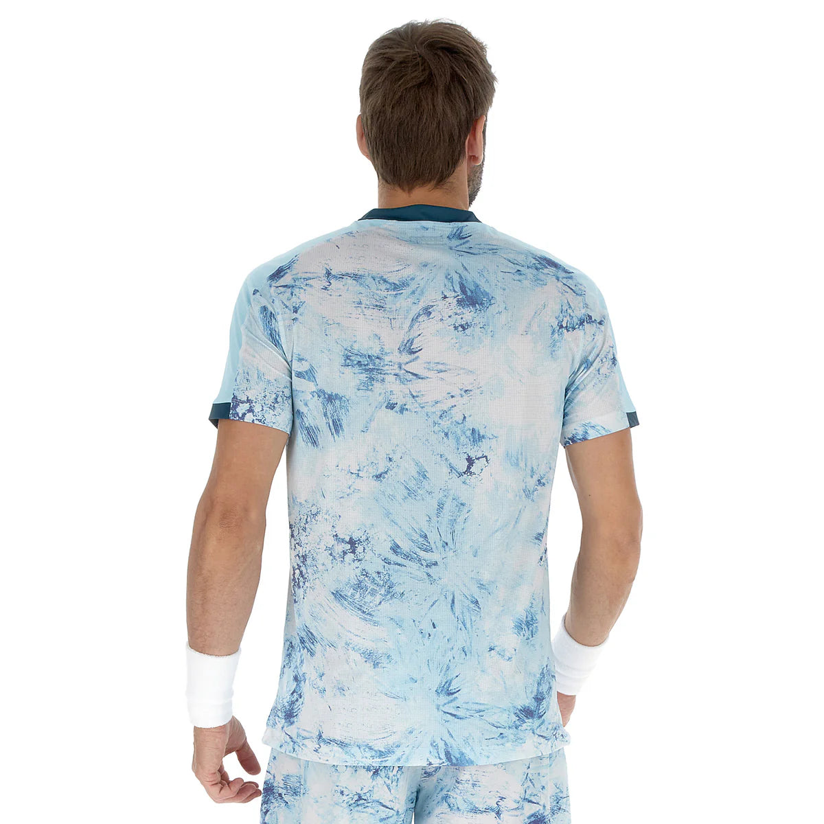 חולצת גברים לוטו TENNIS TECH D2 T-SHIRT LIGHT BLUE LOTTO - גזרת גב, בד צבעוני קל ונושם