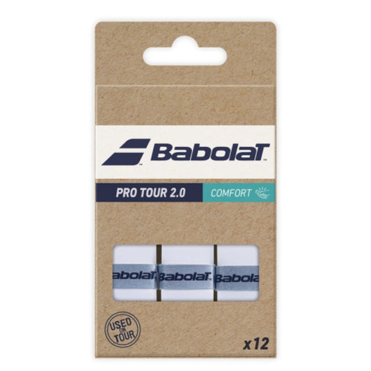 אוברגריפ (Overgrip) בבולט Pro Tour 2.0 X12 Babolat – חבילה של 12 אחיזות איכותיות לנוחות גבוהה במגרש.