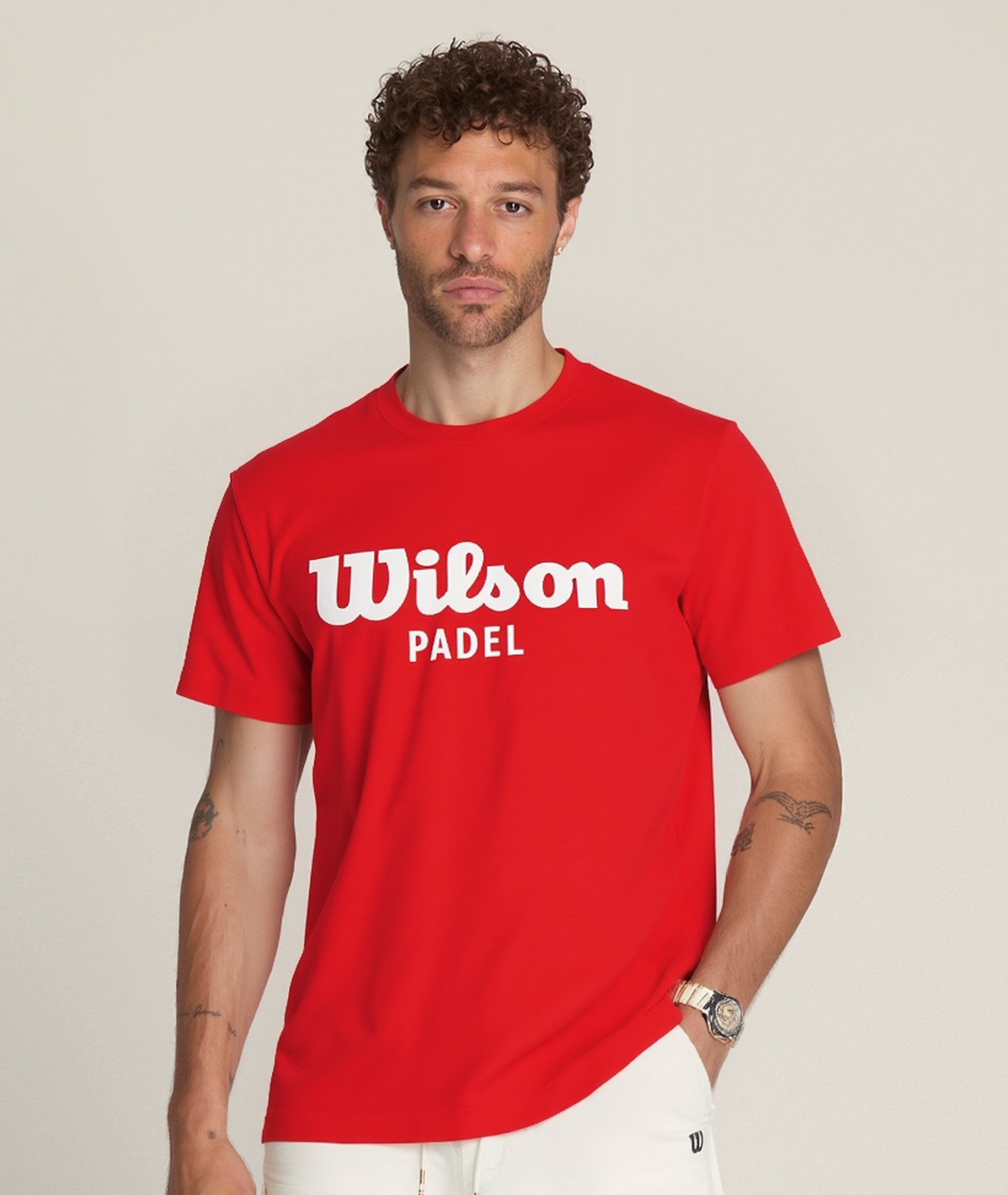 חולצת פאדל טי-שירט וילסון לגברים | Padel Scrpt Cottn tee Wilson