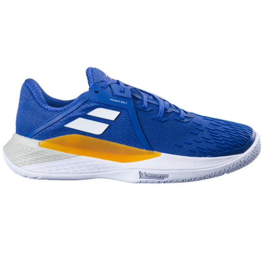 נעלי טניס Babolat Propulse Fury 3 AC | בבולט - דגם חדש בצבעים כחולים וצהובים, עיצוב דינמי ותמיכה מעולה.