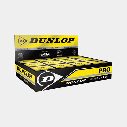 כדורי סקווש Dunlop Pro 12 כדורים במארז | דנלופ - מארז מקצועי של כדורים לסקווש