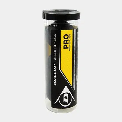 כדורי סקווש Dunlop Pro 3 Ball Tube 3 כדורים | דנלופ - כדורים מקצועיים לתחרויות סקווש