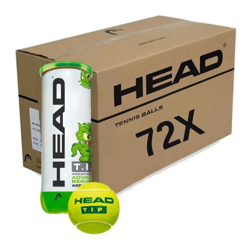 קרטון 72 כדורי טניס הד – Head TIP Green