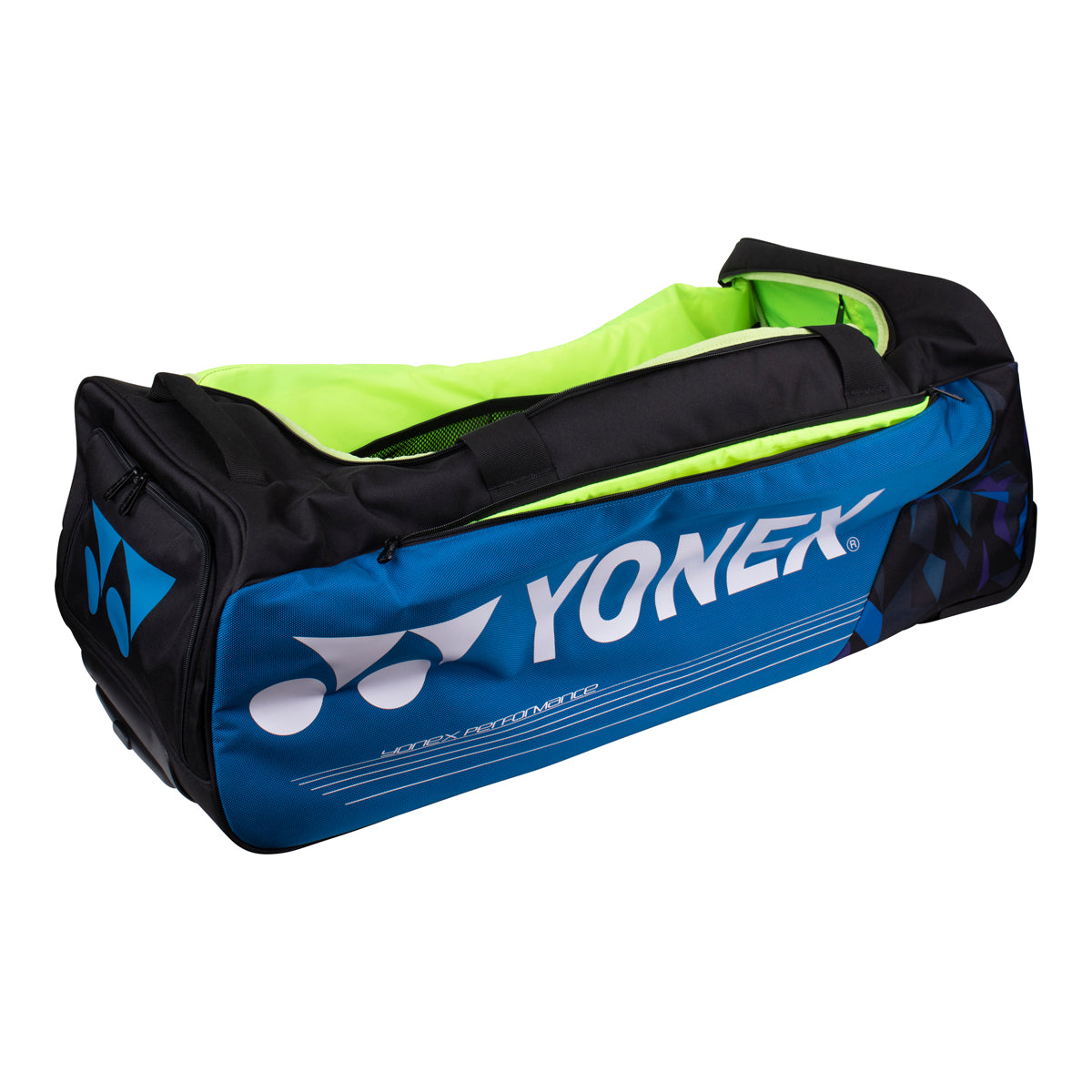תיק נסיעות Yonex Pro Trolley Bag | יונקס בצבעים כחול וירוק, פתרון מושלם לטניסאים בדרכים.
