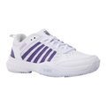 נעלי טניס לנשים K-Swiss Court Express 2 בצבע לבן וסגול במבט מהצד