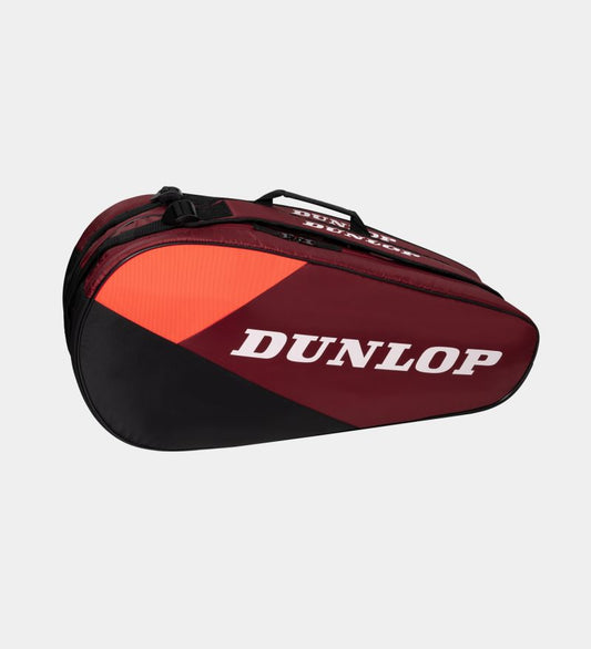 תיק אימון Dunlop CX Club 10 Racket Bag | דנלופ בצבעים אדום ושחור, עם לוגו דנלופ.