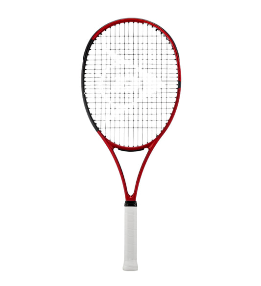מחבט טניס Dunlop CX200 OS משקל 295 גרם | דנלופ - מחבט אדום עם ידית לבנה ברקע לבן.