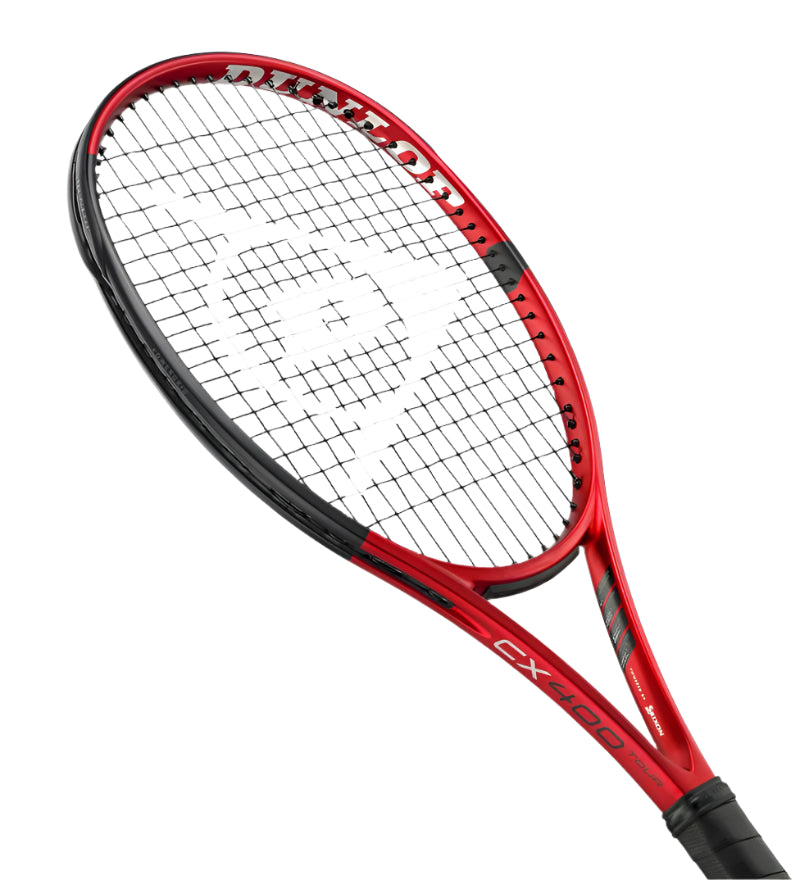 מחבט טניס Dunlop CX400 TOUR משקל 300 גרם | דנלופ - עיצוב חזק וצבע אדום בולט.
