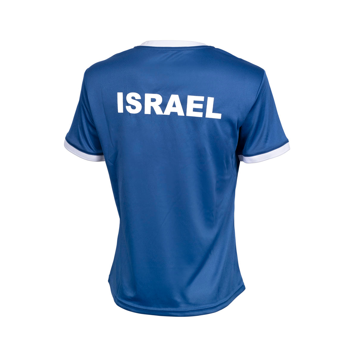 חולצת וי וילסון לנשים | Women V T-Shirt בגוון כחול עם הכתוב "ISRAEL" על הגב.