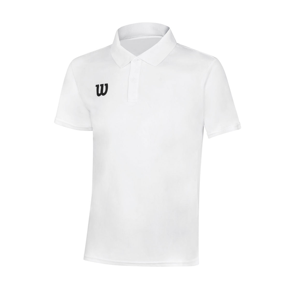 חולצת פולו וילסון לגברים | Men Polo Shirt - חולצה לבנה עם לוגו Wilson ספורטיבי, צווארון קלאסי, בד נושם.