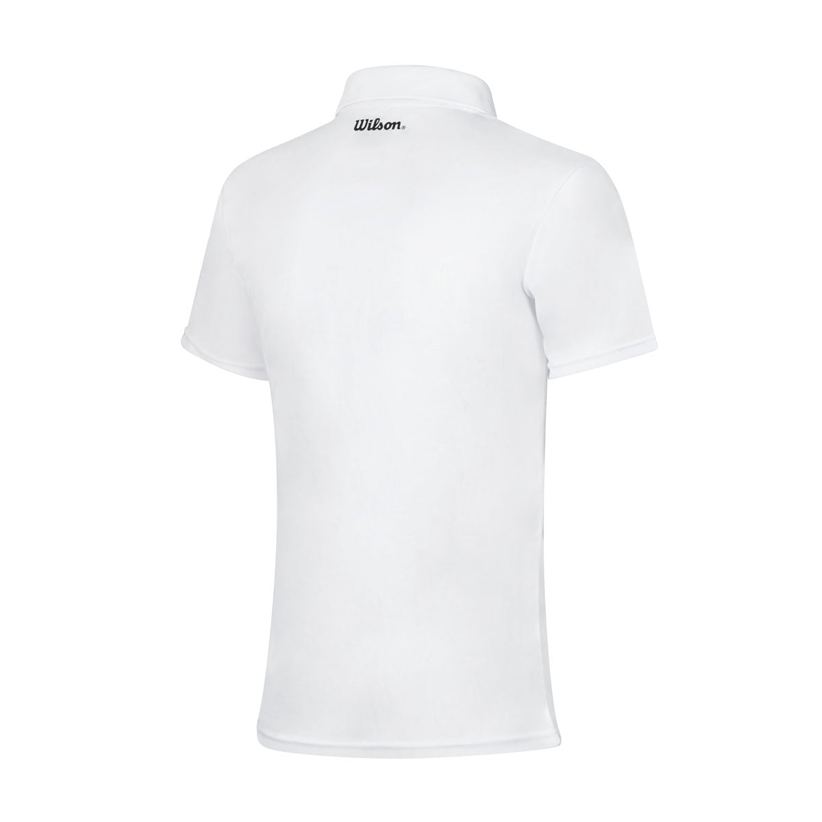 חולצת פולו וילסון לגברים | Men Polo Shirt אחורית עם לוגו Wilson לבן ונעים.