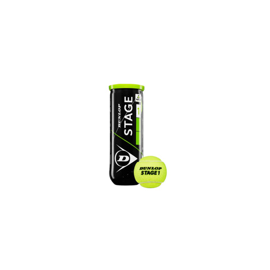 קופסת כדורי טניס Dunlop Stage 1 Green Pressure (3 כדורים בקופסה) | דנלופ עם כדור טניס ירוק.