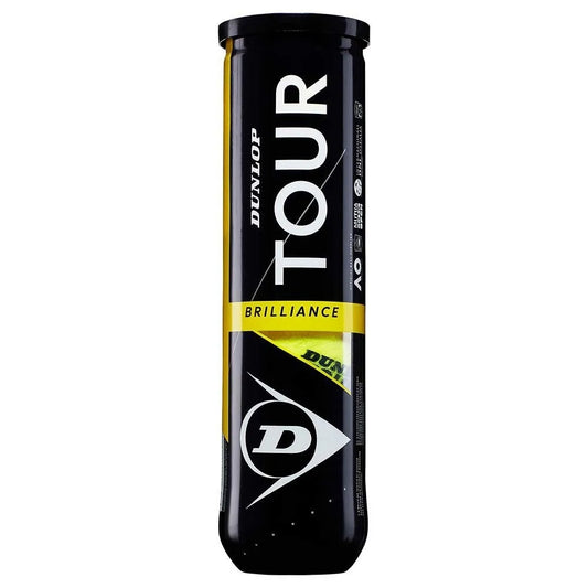 כדורי טניס Dunlop Tour Brilliance (3 כדורים בקופסה) | דנלופ - אריזת הכדורים בצבעים שחור וצהוב