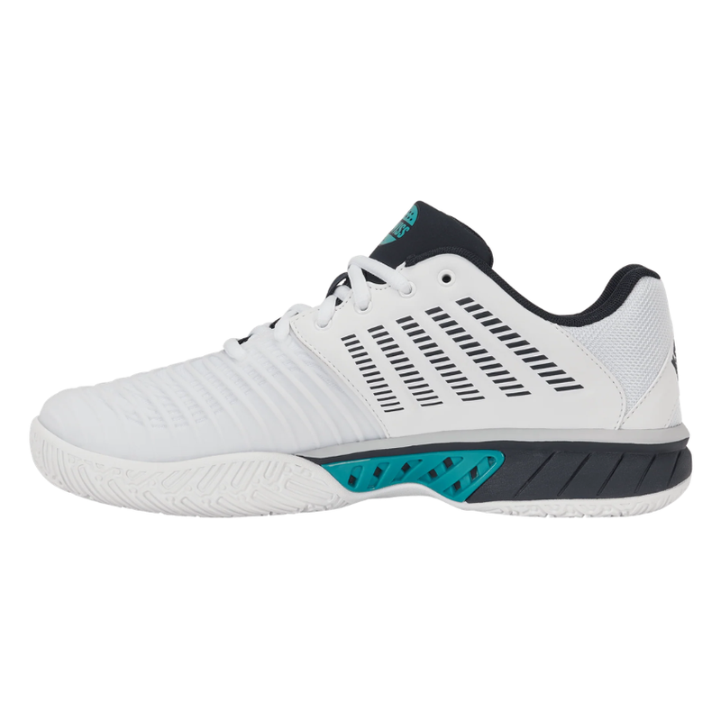 נעלי פאדל K-Swiss Express Light 3 Padel לגברים - מבט מהצד הפנימי עם נגיעות תורכיז