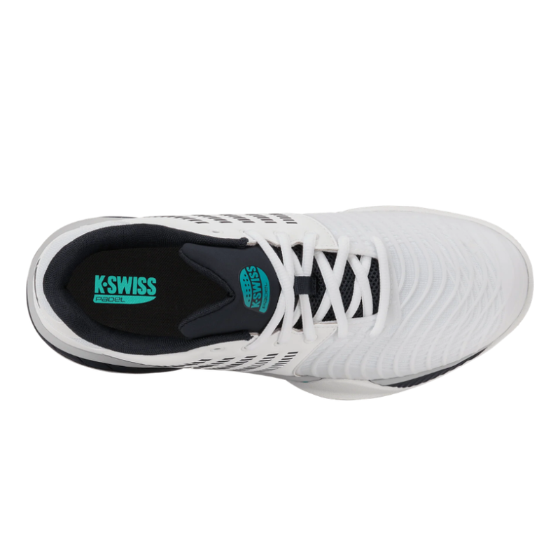 מבט מלמעלה על נעלי פאדל K-Swiss Express Light 3 Padel לגברים בצבע לבן