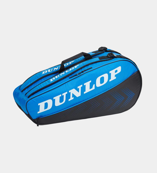 תיק טניס Dunlop FX-Club 6R | דנלופ בצבע כחול עם שני תאים לאחסון מחבטים.