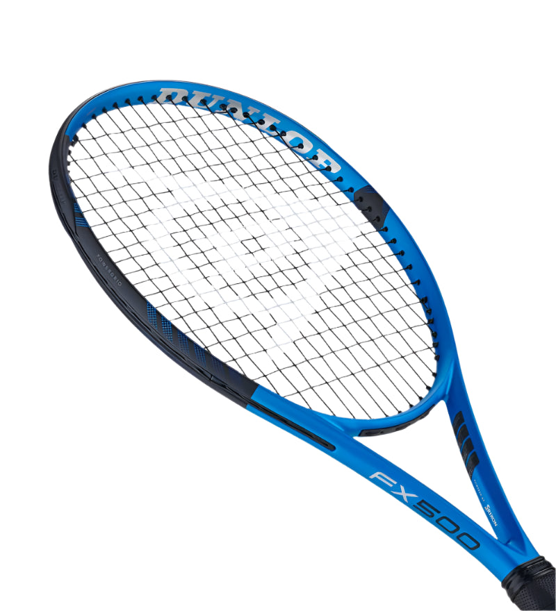 מחבט טניס Dunlop FX500 משקל 300 גרם | דנלופ - מחבט בצבע כחול עם רשת חזקה ועיצוב מודרני.