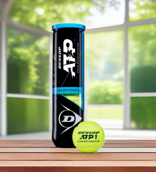 כדורי טניס Dunlop ATP Championship (4 כדורים בקופסה) | דנלופ - קופסה עם כדור טניס באווירה טבעית