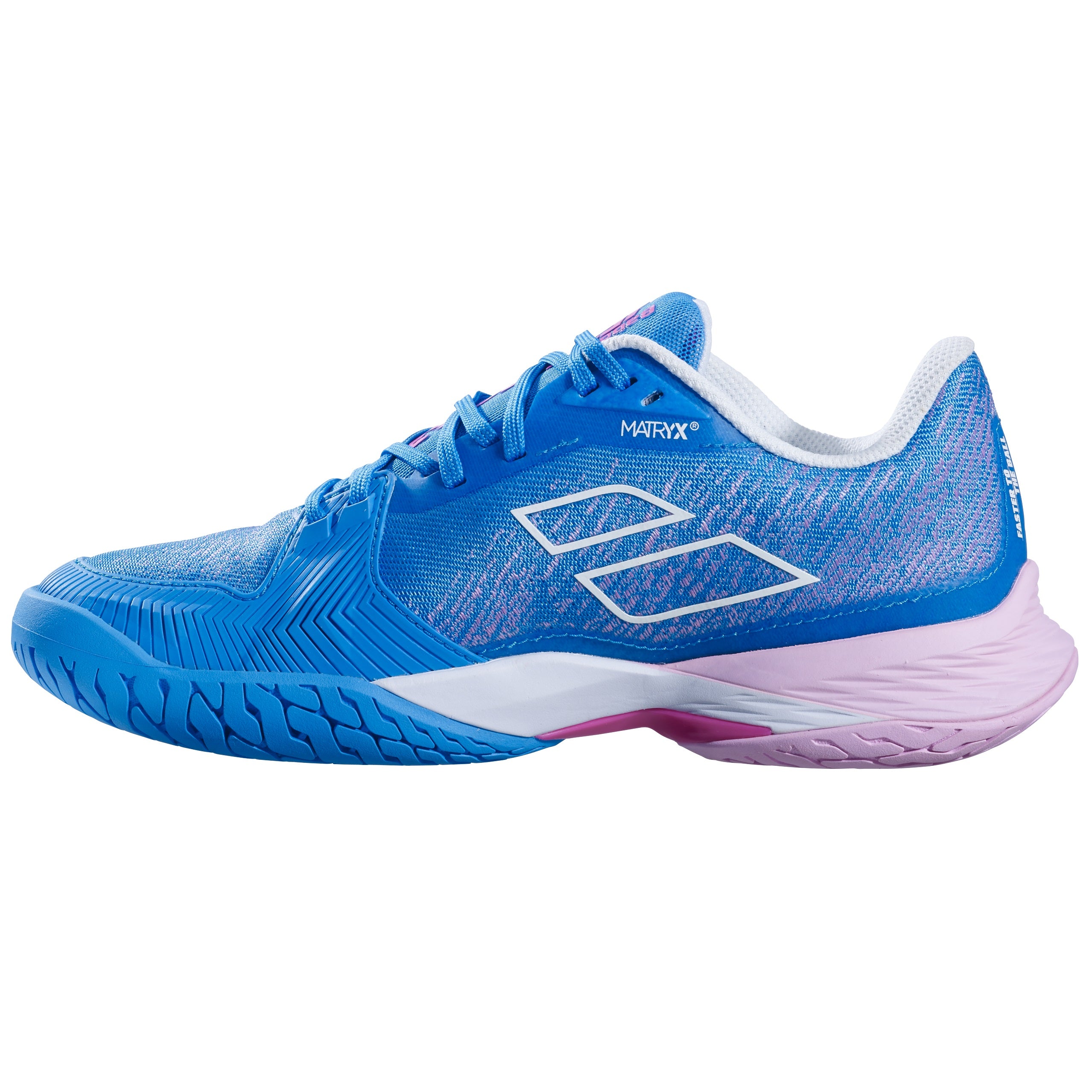 נעלי טניס נשים Babolat Jet Mach 3 AC Women Blue | בבולט - נעלי טניס קלות ומנשאות עם טכנולוגיית Matryx® EVO.