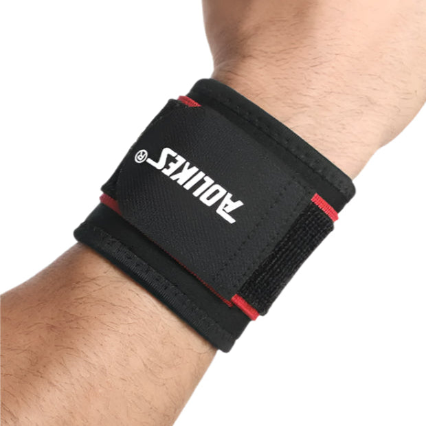 תמיכת רצועת יד לתחבושת יד מתכווננת של AOLIKES על יד עם עיצוב נוח ואלסטי.