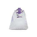 מבט חזיתי של נעלי טניס K-Swiss Hypercourt Express 3 לנשים בצבע לבן וסגול