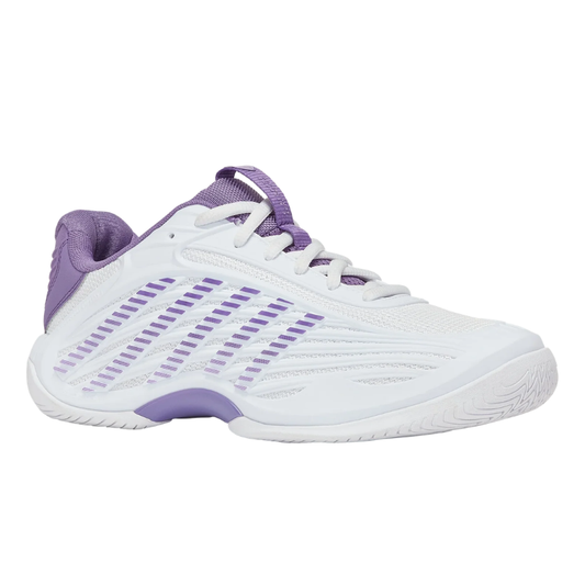 נעלי טניס לנשים K-Swiss Hypercourt Express 3 בצבע לבן וסגול במבט מהצד