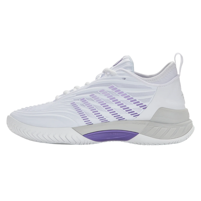 נעלי טניס K-Swiss Hypercourt Supreme 2 לנשים - מבט מהצד הפנימי עם פסים בסגול