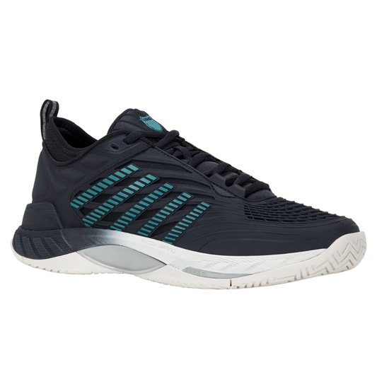 נעלי טניס לגברים K-Swiss Hypercourt Supreme 2 בצבע כחול כהה ותורכיז במבט מהצד
