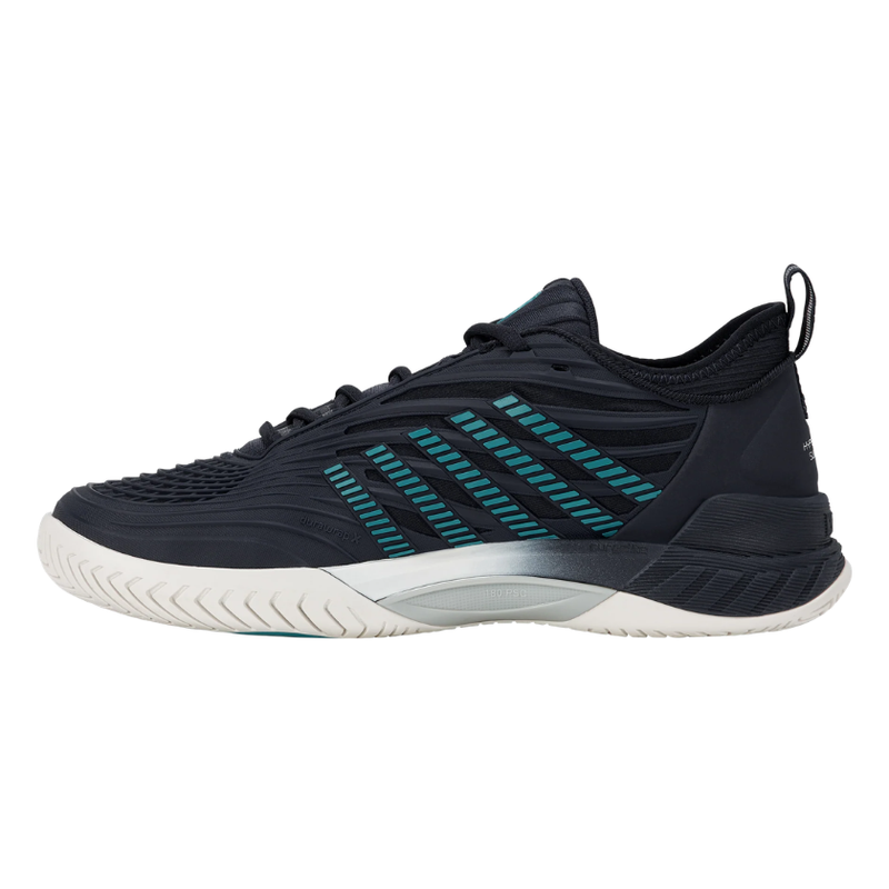 נעלי טניס K-Swiss Hypercourt Supreme 2 לגברים עם פסים בתורכיז - מבט מהצד הפנימי