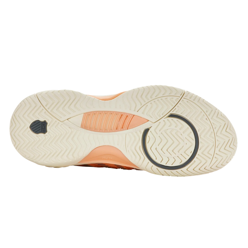 סוליית נעלי טניס לנשים K-Swiss Hypercourt Supreme 2 למגרש טניס בצבע אפרסק ושמנת