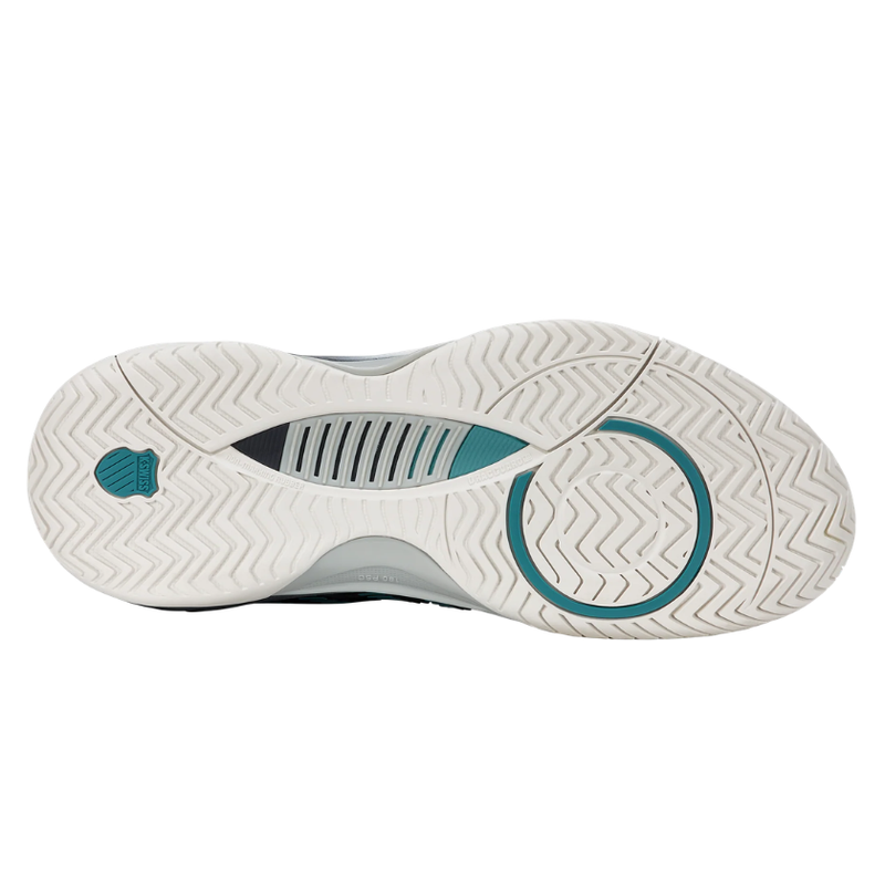 סוליית נעלי טניס לגברים K-Swiss Hypercourt Supreme 2 למגרש טניס בצבע לבן ותורכיז