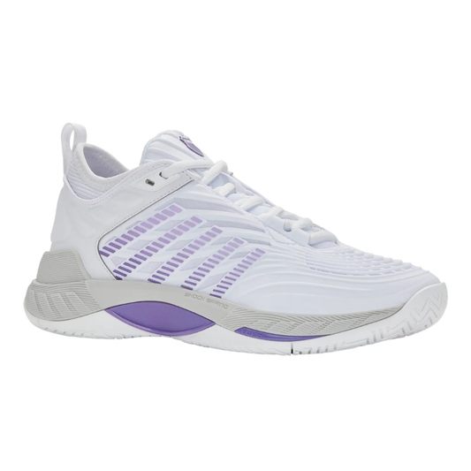 נעלי טניס לנשים K-Swiss Hypercourt Supreme 2 בצבע לבן וסגול במבט מהצד