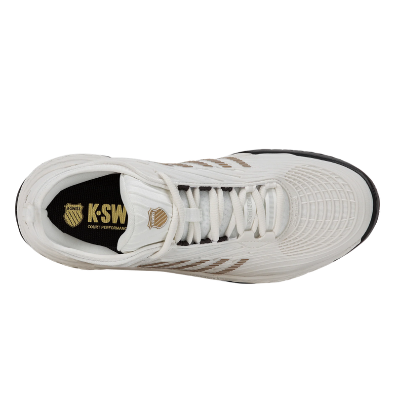 מבט מלמעלה על נעלי טניס K-Swiss Hypercourt Supreme 2 לגברים בצבע לבן