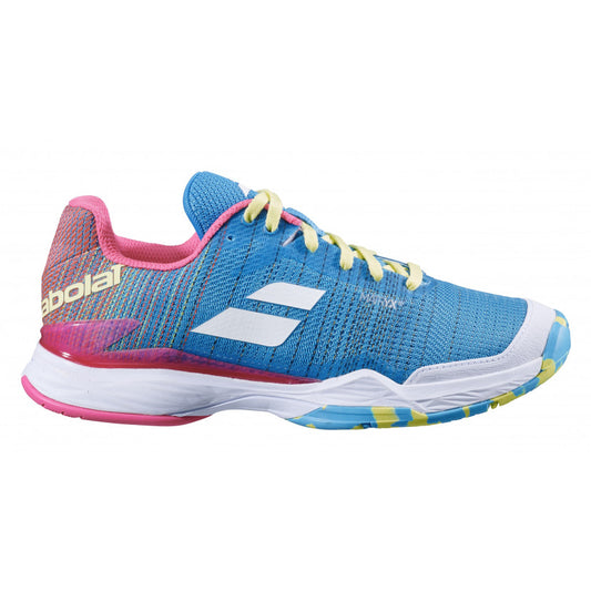 Jet Mach 2 AC Women Babolat in blue and pink colorway, designed for optimal performance in tennis.