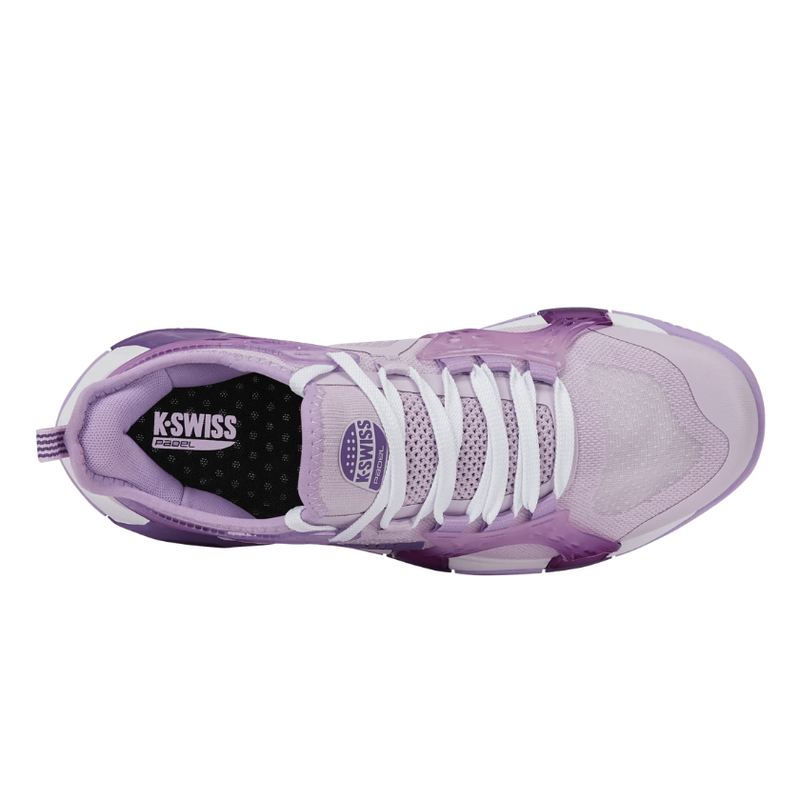 מבט מלמעלה על נעלי פאדל K-Swiss K-Frame Padel לנשים בצבע סגול