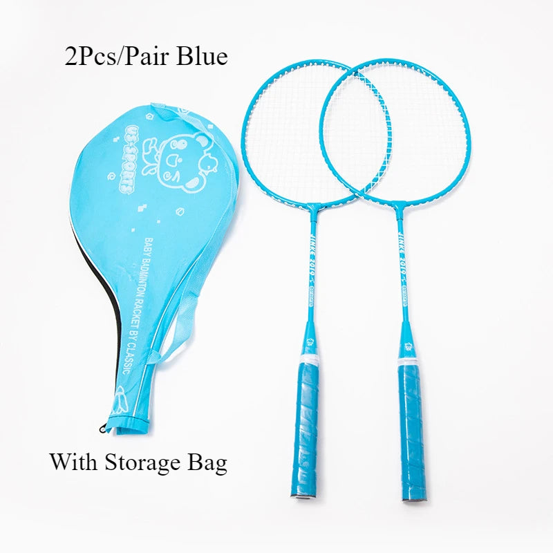 סט 2 יחידות מחבט בדמינטון | ציוד בדמינטון עם תיק נשיאה ובצבע כחול.