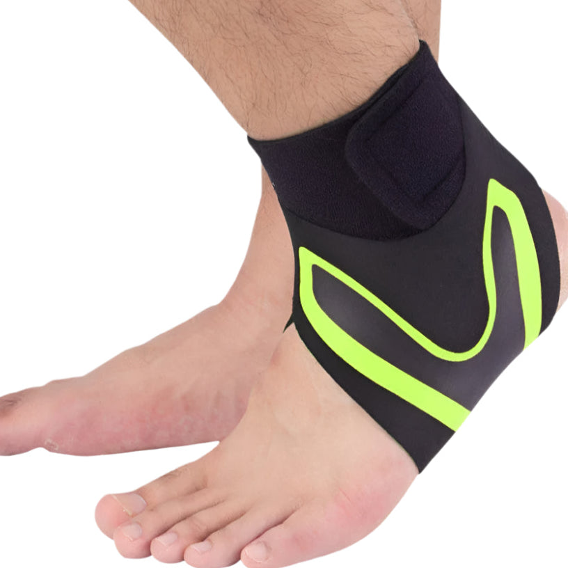 מייצב קרסול סד דחיסה - מגן קרסול מקצועי בשימוש ספורטיבי, איכותי ונושם, צבע שחור וירוק.