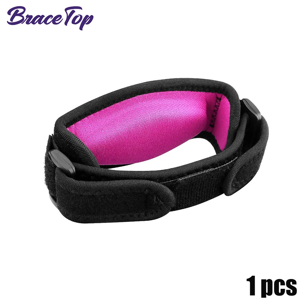 BraceTop למרפק טניס - מגן מרפקים מתכוונן ונוח, עוזר להקל על כאבי מרפק, עם רצועות מתכווננות.