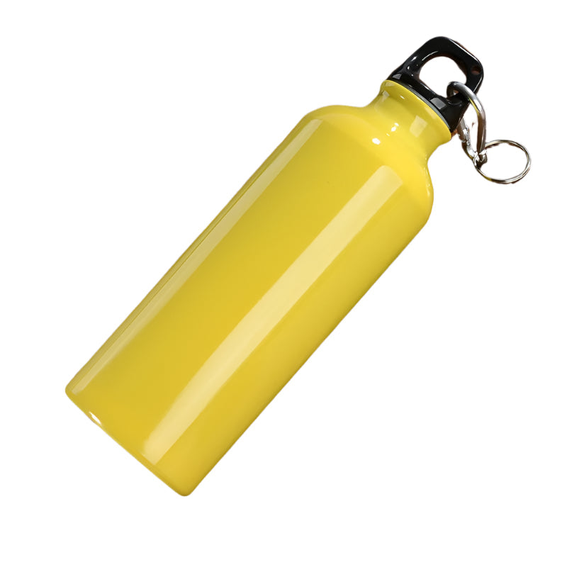 בקבוק מים 500 מ"ל צהוב, קומפקטי ונוח לשימוש יומיומי, מתאים לנשיאה בתיק.