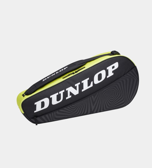 תיק טניס Dunlop SX-Club 3R | דנלופ בצבעים שחור וירוק, מיועד לנשיאה נוחה של מחבטים וציוד טניס.