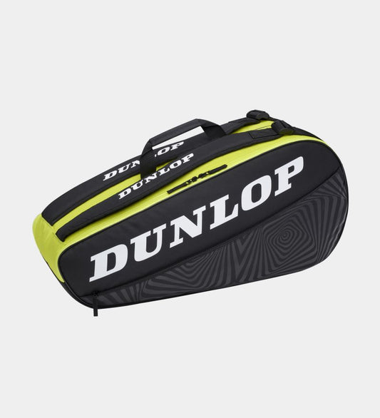 תיק טניס Dunlop SX-Club 6R | דנלופ בצבעים שחור וירוק, כולל רצועת נשיאה, אידיאלי לשחקני טניס.