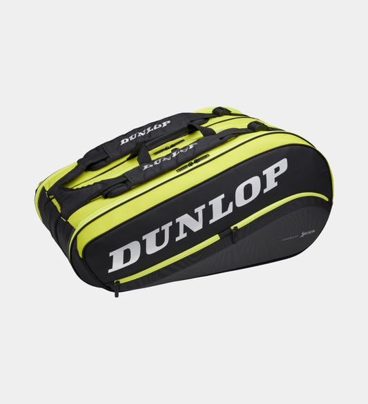 תיק טניס Dunlop SX-Performance 12R | דנלופ - תיק טניס מקצועי בצבעים שחור וירוק עם לוגו דנלופ.
